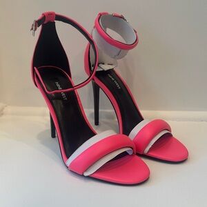 Nine West Vibrant Pink and White Heels